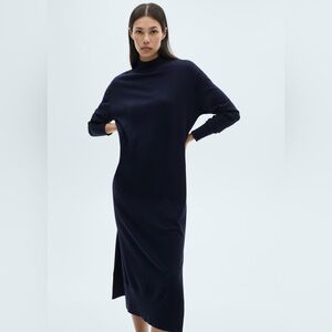 Mango Dark Nave knitted dress NWT